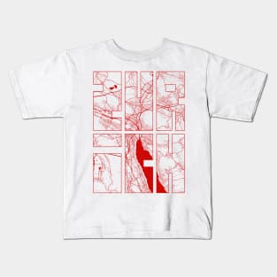 Zurich, Switzerland City Map Typography - Oriental Kids T-Shirt